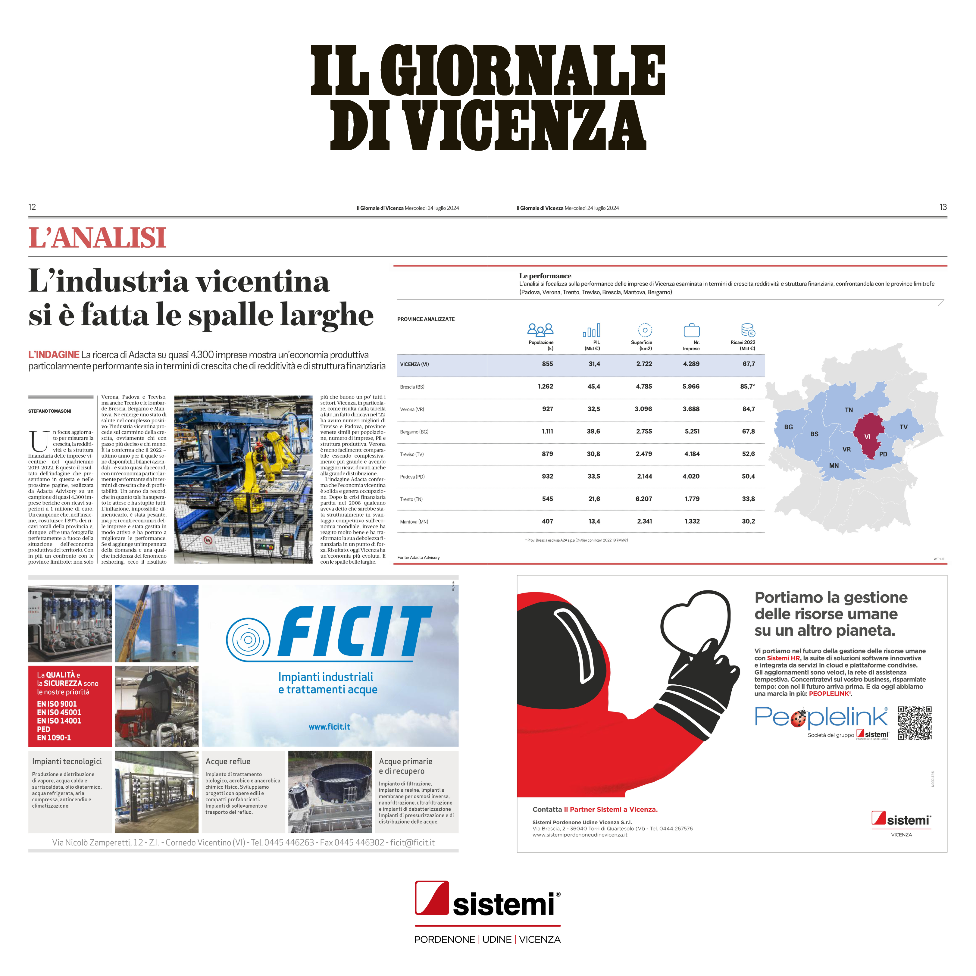 Il Giornale di Vicenza "Guerra e Pace Geopolitica e Competitività"